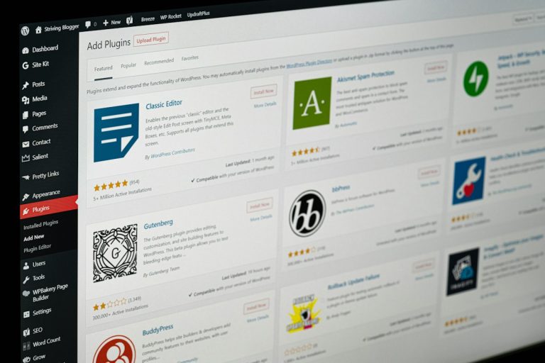 WordPress add new plugins page